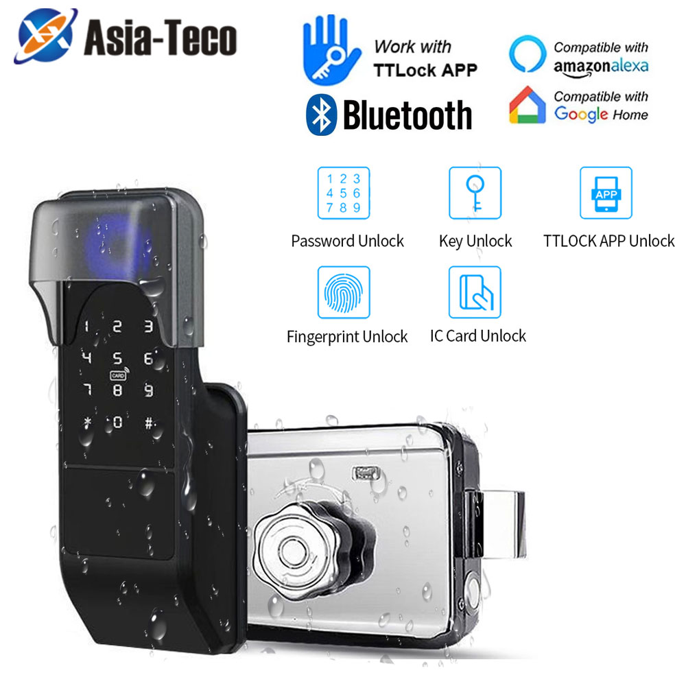 Smart Garden Gate Lock - IP65 Waterproof TTLock Fingerprint Smart Door