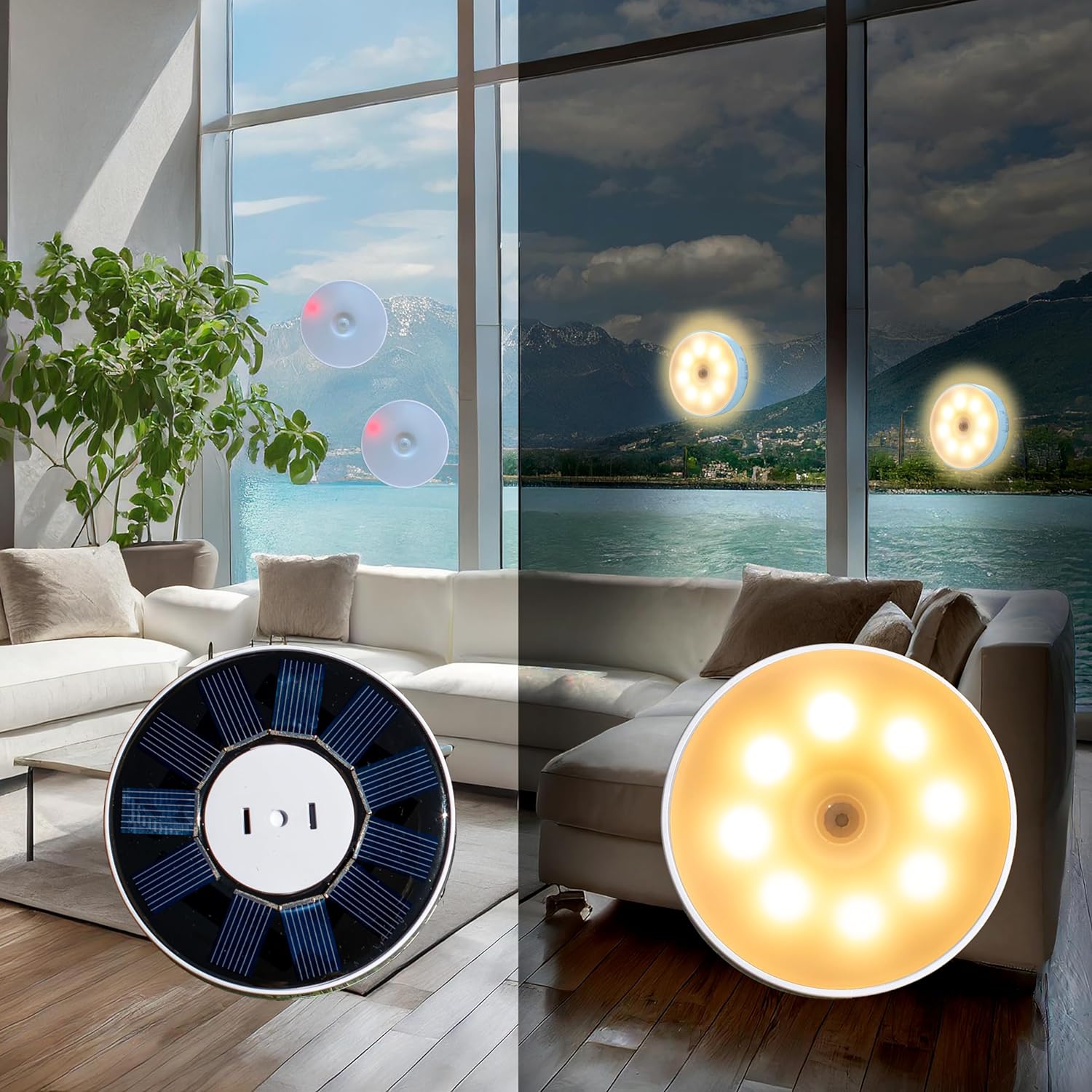 Smart Garden Solar Lights - Motion Sensor Night Lamp Rechargeable USB