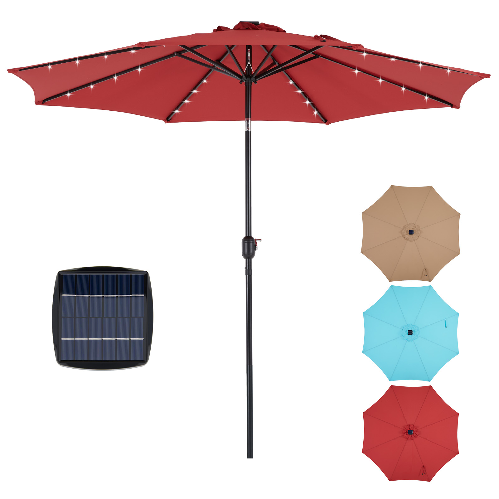 Smart Garden Umbrella - JHK 10FT Solar Patio Umbrella with