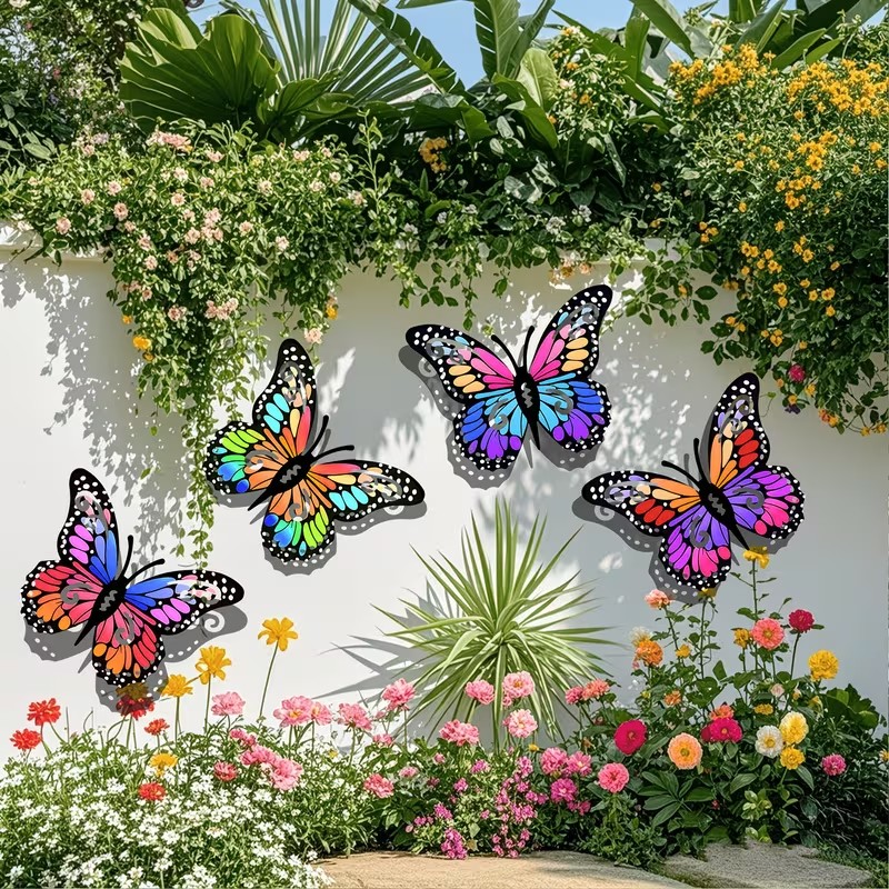 4pcs Colorful metal butterfly  - đánh giá và giá Smart Garden In Home