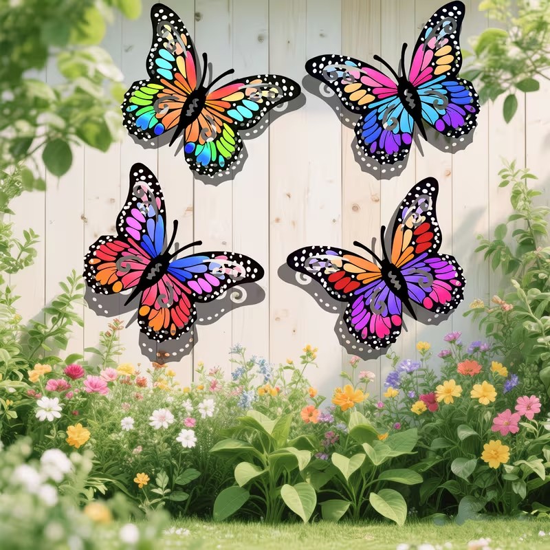 4pcs Colorful metal butterfly  - đánh giá và giá Smart Garden In Home