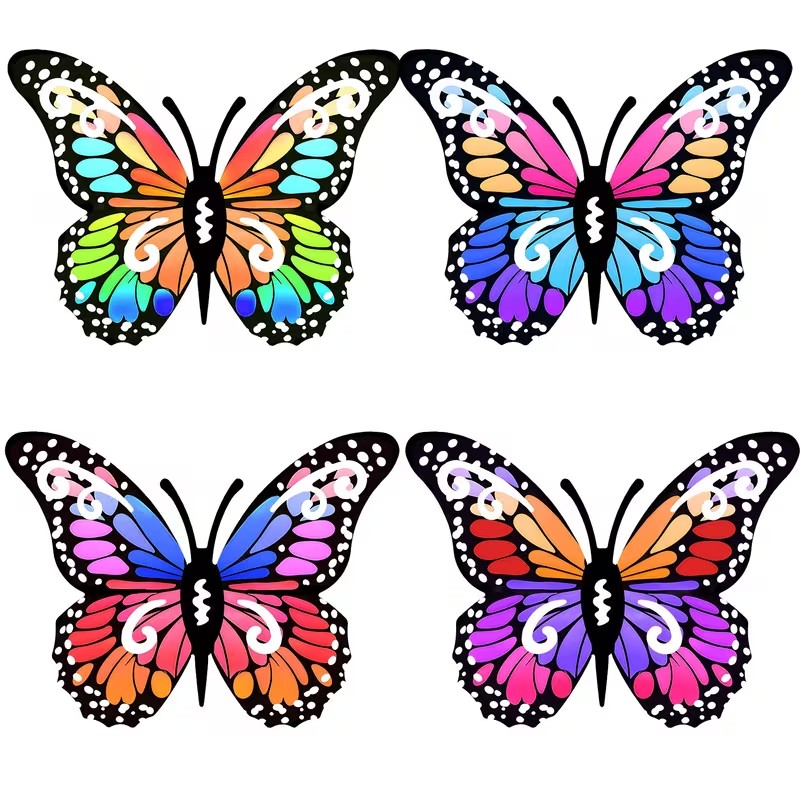 4pcs Colorful metal butterfly  - đánh giá và giá Smart Garden In Home