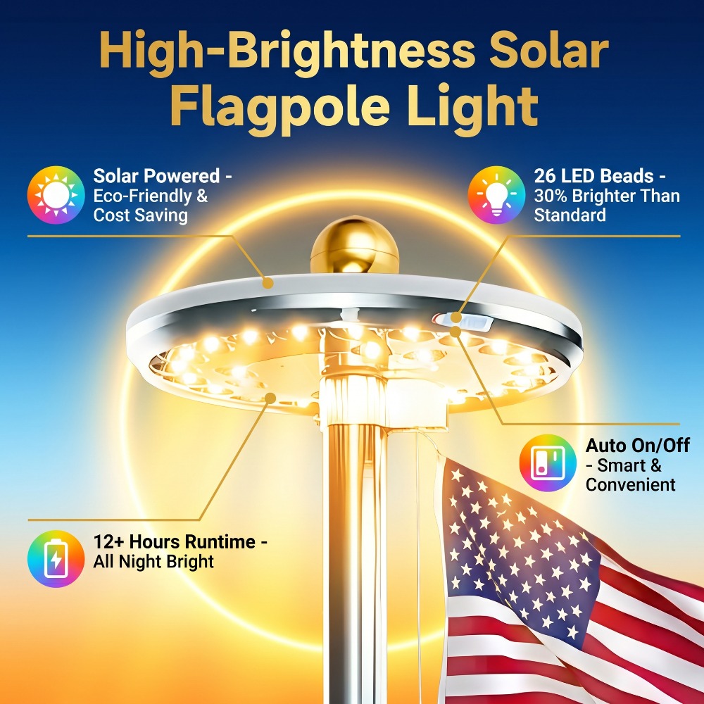 Solar LED Flagpole Light IP65  - đánh giá và giá Smart Garden Umbrella