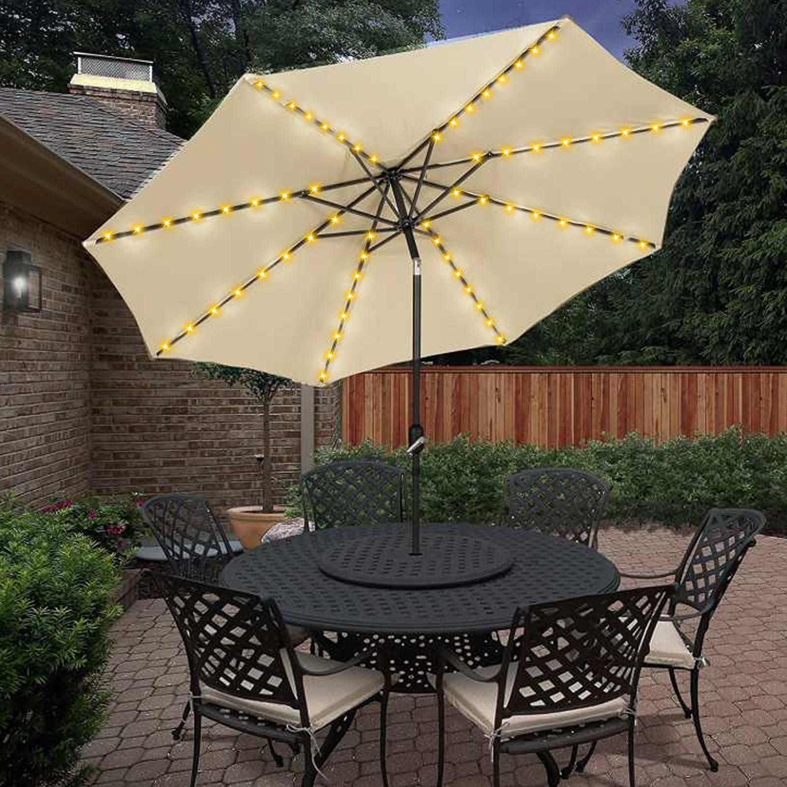 104 LED Solar Power Patio Umbr - đánh giá và giá Smart Garden Umbrella