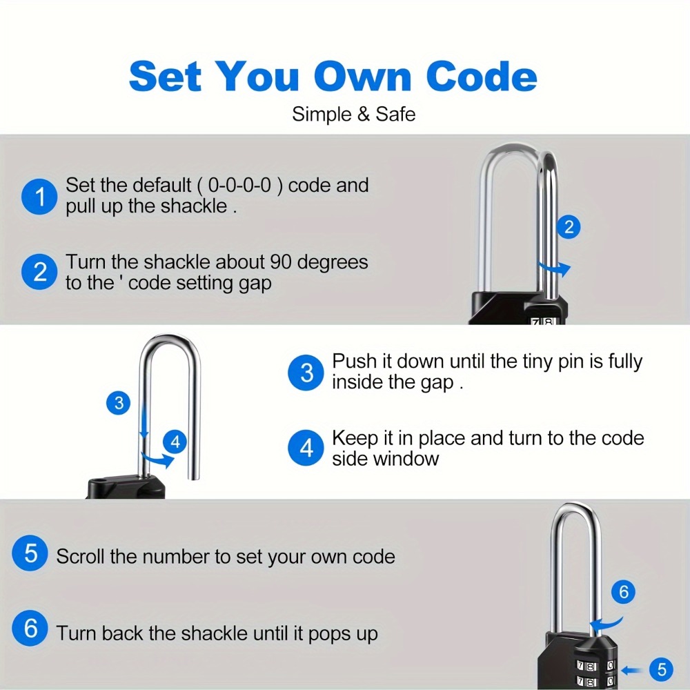 4 Digit Long Shackle Combinati - đánh giá và giá Smart Garden Gate Lock