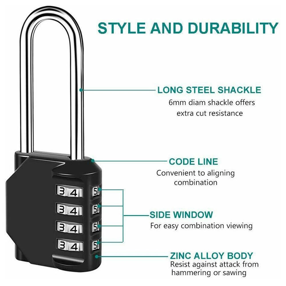 4 Digit Long Shackle Combinati - đánh giá và giá Smart Garden Gate Lock
