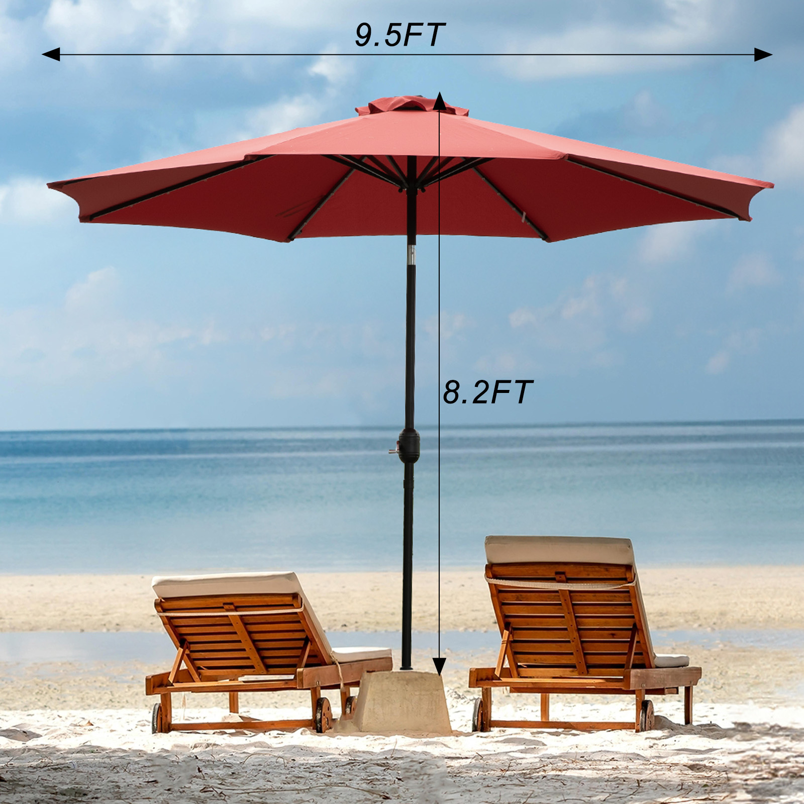 JHK 10FT Solar Patio Umbrella  - đánh giá và giá Smart Garden Umbrella